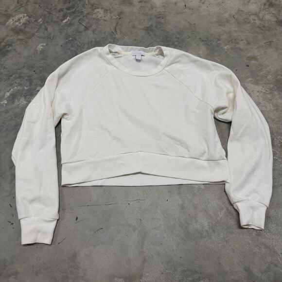 Beyond Yoga Tops - Beyond Yoga Size Small Sweatshirt Cozy Fleece Saturday Cropped Pullover White